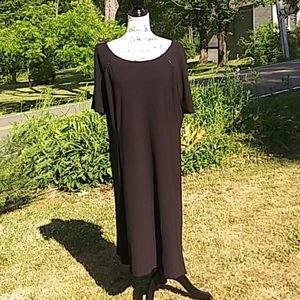 NEW Dennis Basso Elbow Sleeve Dress w/Beaded Trim